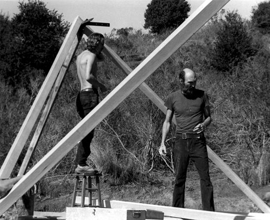 Daniel working on a cube home in the hills behind Aptos, CA